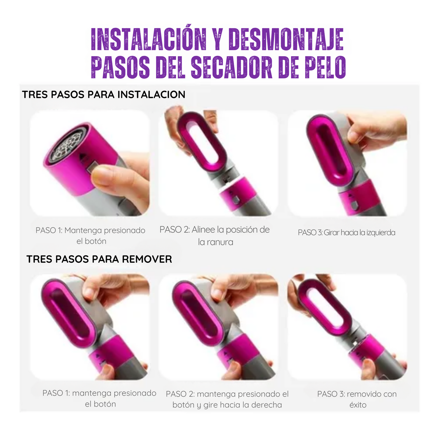 Peine 5 En 1 Secador De Pelo Multifunción
